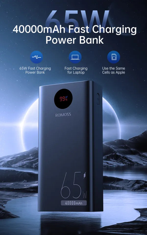 ROMOSS 40000mAh 65W Fast Charging Power Bank